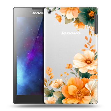 Силиконовый чехол на Lenovo Tab 2 A7-30 с принтом Цветы принт