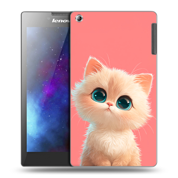 Силиконовый чехол на Lenovo Tab 2 A7-30 с принтом Розовый котенок