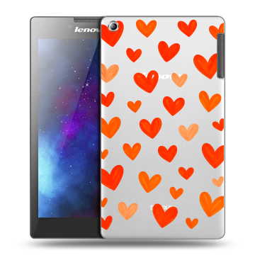 Силиконовый чехол на Lenovo Tab 2 A7-30 с принтом Сердечки