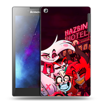 Силиконовый чехол на Lenovo Tab 2 A7-30 с принтом Hazbin Hotel Отель Хазбин