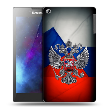 Силиконовый чехол на Lenovo Tab 2 A7-30 с принтом Флаг России
