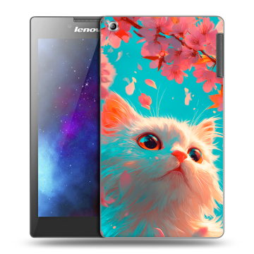 Силиконовый чехол на Lenovo Tab 2 A7-30 с принтом Красивый кот