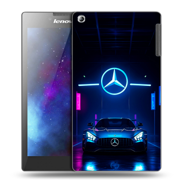 Силиконовый чехол на Lenovo Tab 2 A7-30 с принтом Mercedes Мерседес