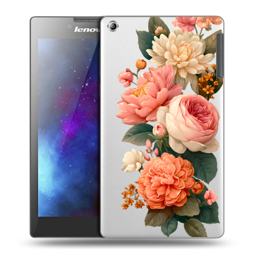 Силиконовый чехол на Lenovo Tab 2 A7-30 с принтом цветы