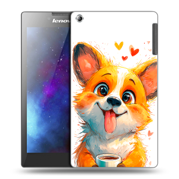 Силиконовый чехол на Lenovo Tab 2 A7-30 с принтом корги