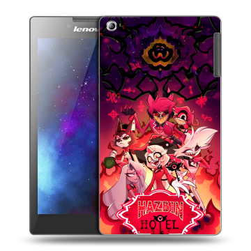 Силиконовый чехол на Lenovo Tab 2 A7-30 с принтом Hazbin Hotel Отель Хазбин