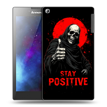 Силиконовый чехол на Lenovo Tab 2 A7-30 с принтом смешной скелет