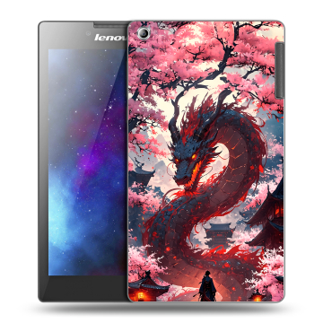 Силиконовый чехол на Lenovo Tab 2 A7-30 с принтом Дракон Японский