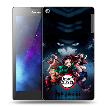 Силиконовый чехол на Lenovo Tab 2 A7-30 с принтом Demon Slayer Клинок рассекающий демонов