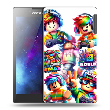 Силиконовый чехол на Lenovo Tab 2 A7-30 с принтом Roblox Роблокс