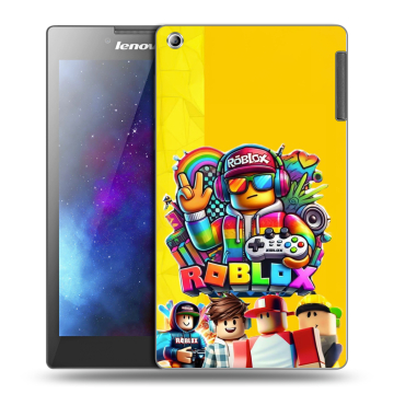 Силиконовый чехол на Lenovo Tab 2 A7-30 с принтом Roblox Роблокс