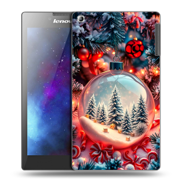 Силиконовый чехол на Lenovo Tab 2 A7-30 с принтом Новый год