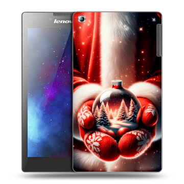 Силиконовый чехол на Lenovo Tab 2 A7-30 с принтом Новый год
