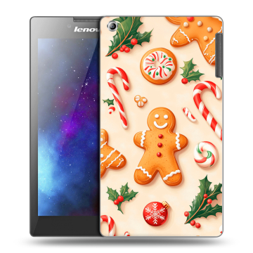 Силиконовый чехол на Lenovo Tab 2 A7-30 с принтом Новый год
