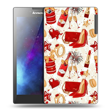 Силиконовый чехол на Lenovo Tab 2 A7-30 с принтом Новый год