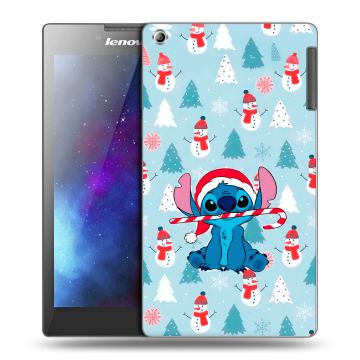 Силиконовый чехол на Lenovo Tab 2 A7-30 с принтом Стич Новый год