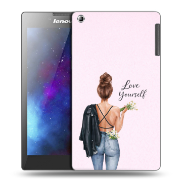 Силиконовый чехол на Lenovo Tab 2 A7-30 с принтом женский