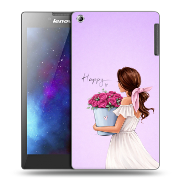Силиконовый чехол на Lenovo Tab 2 A7-30 с принтом женский