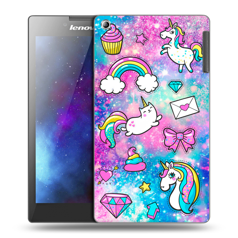 Силиконовый чехол на Lenovo Tab 2 A7-30 с принтом Единороги Силиконовый чехол на Lenovo Tab 2 A7-30 с принтом Единороги