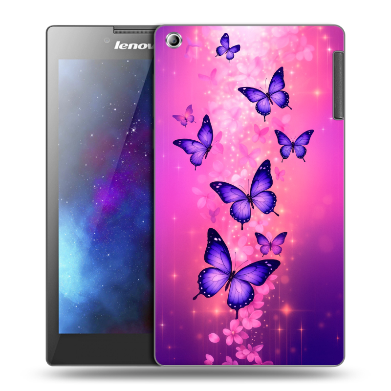 Силиконовый чехол на Lenovo Tab 2 A7-30 с принтом Бабочки Силиконовый чехол на Lenovo Tab 2 A7-30 с принтом Бабочки