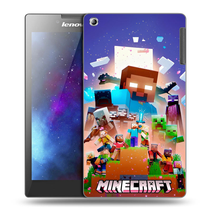 Силиконовый чехол на Lenovo Tab 2 A7-30 с принтом Майнкрафт Minecraft Силиконовый чехол на Lenovo Tab 2 A7-30 с принтом Майнкрафт Minecraft