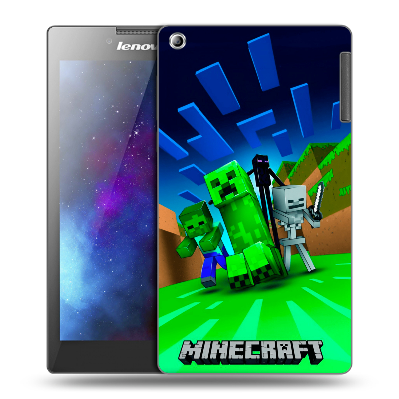 Силиконовый чехол на Lenovo Tab 2 A7-30 с принтом Майнкрафт Силиконовый чехол на Lenovo Tab 2 A7-30 с принтом Майнкрафт