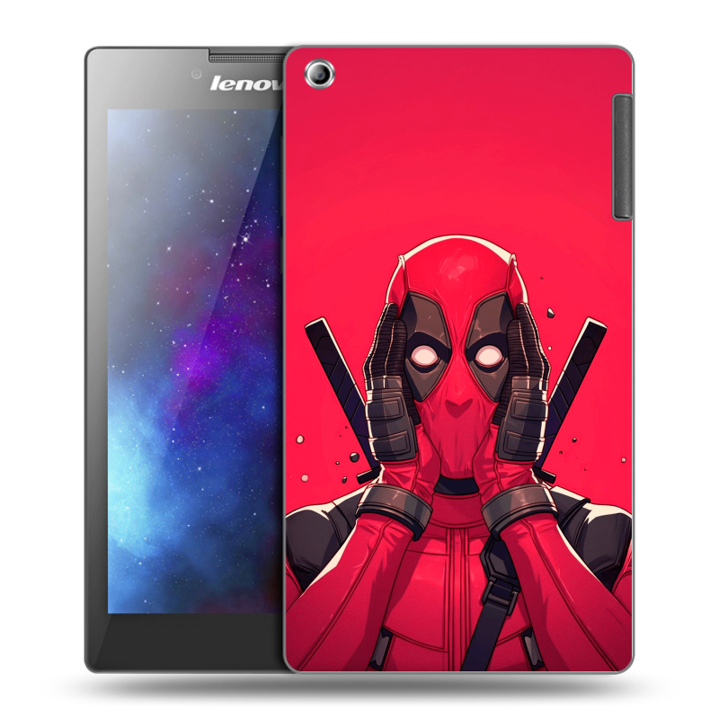 Силиконовый чехол на Lenovo Tab 2 A7-30 с принтом Дедпул Deadpool Силиконовый чехол на Lenovo Tab 2 A7-30 с принтом Дедпул Deadpool