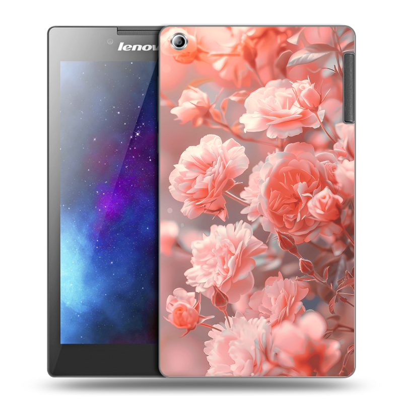 Силиконовый чехол на Lenovo Tab 2 A7-30 с принтом Розы цветы Силиконовый чехол на Lenovo Tab 2 A7-30 с принтом Розы цветы