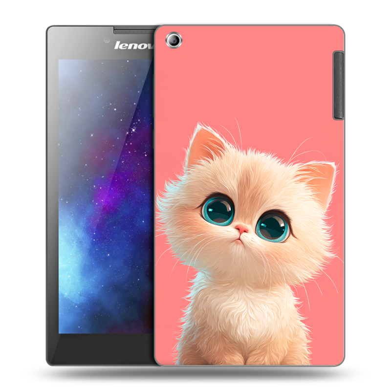 Силиконовый чехол на Lenovo Tab 2 A7-30 с принтом Розовый котенок Силиконовый чехол на Lenovo Tab 2 A7-30 с принтом Розовый котенок