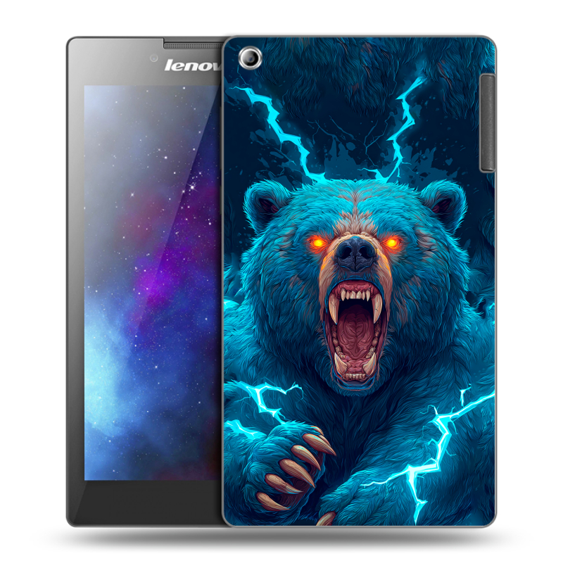 Силиконовый чехол на Lenovo Tab 2 A7-30 с принтом Медведь Силиконовый чехол на Lenovo Tab 2 A7-30 с принтом Медведь