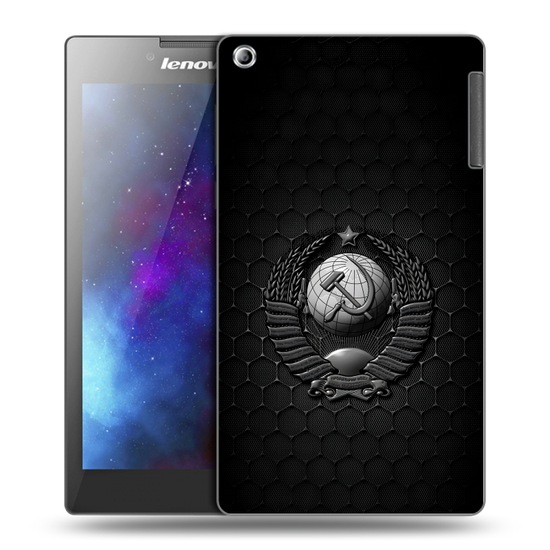 Силиконовый чехол на Lenovo Tab 2 A7-30 с принтом Герб Флаг СССР Силиконовый чехол на Lenovo Tab 2 A7-30 с принтом Герб Флаг СССР