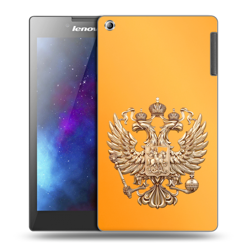 Силиконовый чехол на Lenovo Tab 2 A7-30 с принтом Герб Флаг России Силиконовый чехол на Lenovo Tab 2 A7-30 с принтом Герб Флаг России