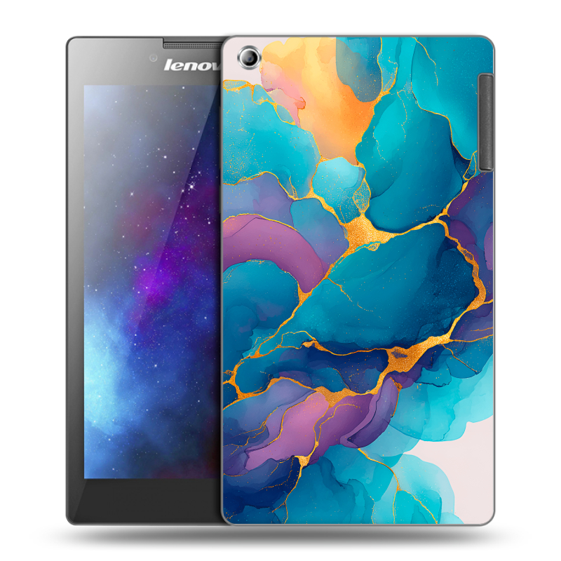 Силиконовый чехол на Lenovo Tab 2 A7-30 с принтом Мрамор блестки Силиконовый чехол на Lenovo Tab 2 A7-30 с принтом Мрамор блестки