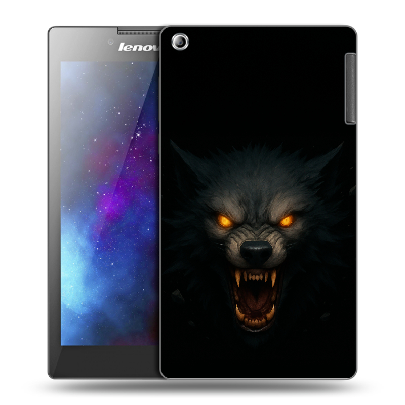 Силиконовый чехол на Lenovo Tab 2 A7-30 с принтом Волк Силиконовый чехол на Lenovo Tab 2 A7-30 с принтом Волк