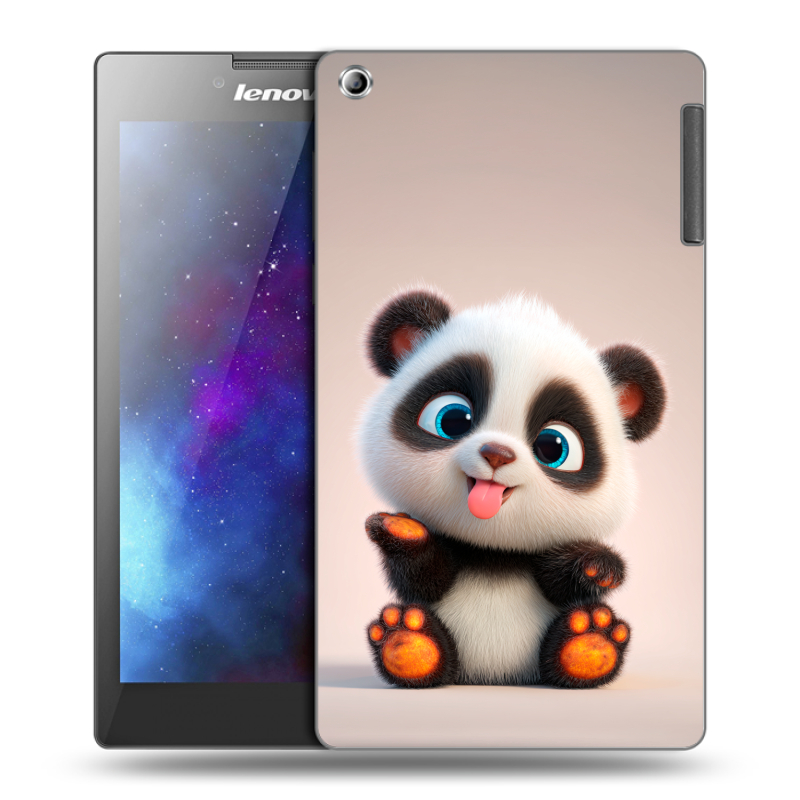 Силиконовый чехол на Lenovo Tab 2 A7-30 с принтом милая панда Силиконовый чехол на Lenovo Tab 2 A7-30 с принтом милая панда