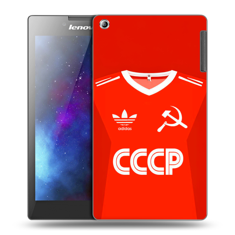 Силиконовый чехол на Lenovo Tab 2 A7-30 с принтом Флаг Герб СССР Силиконовый чехол на Lenovo Tab 2 A7-30 с принтом Флаг Герб СССР
