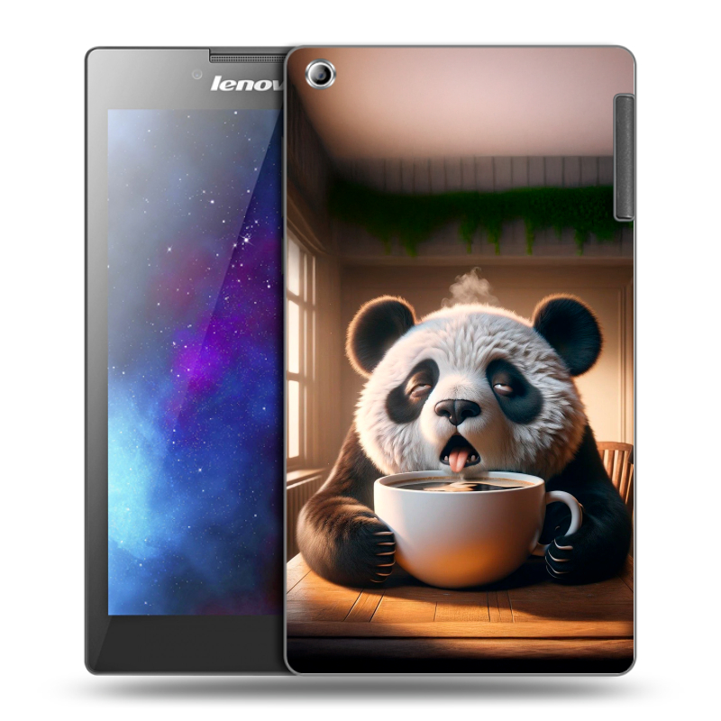 Силиконовый чехол на Lenovo Tab 2 A7-30 с принтом смешная панда Силиконовый чехол на Lenovo Tab 2 A7-30 с принтом смешная панда