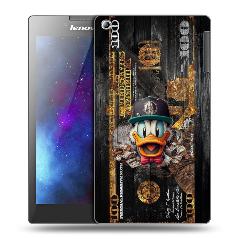Силиконовый чехол на Lenovo Tab 2 A7-30 с принтом Дональд Дак Доллар Силиконовый чехол на Lenovo Tab 2 A7-30 с принтом Дональд Дак Доллар