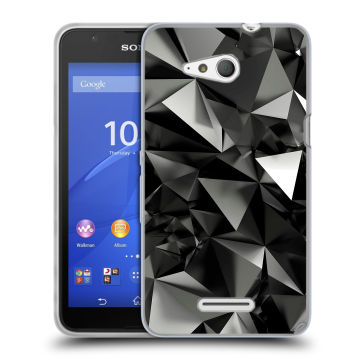 Силиконовый чехол на Sony Xperia E4g с принтом Черные кристаллы Силиконовый чехол на Sony Xperia E4g с принтом Черные кристаллы
