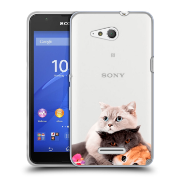 Силиконовый чехол на Sony Xperia E4g с принтом Кошки Силиконовый чехол на Sony Xperia E4g с принтом Кошки