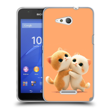 Силиконовый чехол на Sony Xperia E4g с принтом Милые котики Силиконовый чехол на Sony Xperia E4g с принтом Милые котики