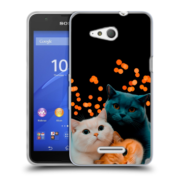 Силиконовый чехол на Sony Xperia E4g с принтом Кошки Силиконовый чехол на Sony Xperia E4g с принтом Кошки