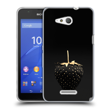 Силиконовый чехол на Sony Xperia E4g с принтом Черная клубника Силиконовый чехол на Sony Xperia E4g с принтом Черная клубника