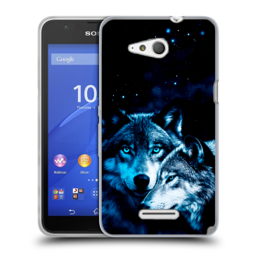 Силиконовый чехол на Sony Xperia E4g с принтом Волки Силиконовый чехол на Sony Xperia E4g с принтом Волки
