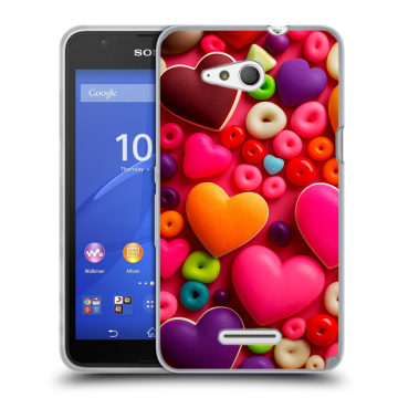 Силиконовый чехол на Sony Xperia E4g с принтом Сердечки Силиконовый чехол на Sony Xperia E4g с принтом Сердечки