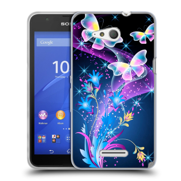 Силиконовый чехол на Sony Xperia E4g с принтом Бабочки Силиконовый чехол на Sony Xperia E4g с принтом Бабочки