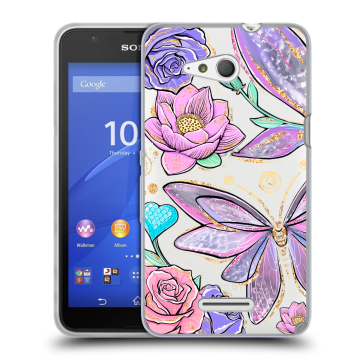 Силиконовый чехол на Sony Xperia E4g с принтом Бабочки и цветы Силиконовый чехол на Sony Xperia E4g с принтом Бабочки и цветы