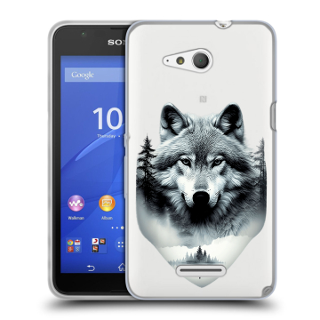 Силиконовый чехол на Sony Xperia E4g с принтом Волк в лесу Силиконовый чехол на Sony Xperia E4g с принтом Волк в лесу