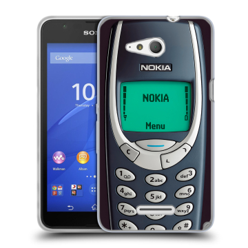 Силиконовый чехол на Sony Xperia E4g с принтом Старый телефон Силиконовый чехол на Sony Xperia E4g с принтом Старый телефон