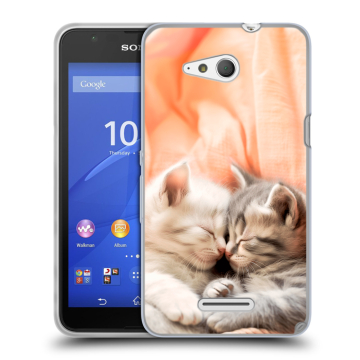 Силиконовый чехол на Sony Xperia E4g с принтом Котята Силиконовый чехол на Sony Xperia E4g с принтом Котята